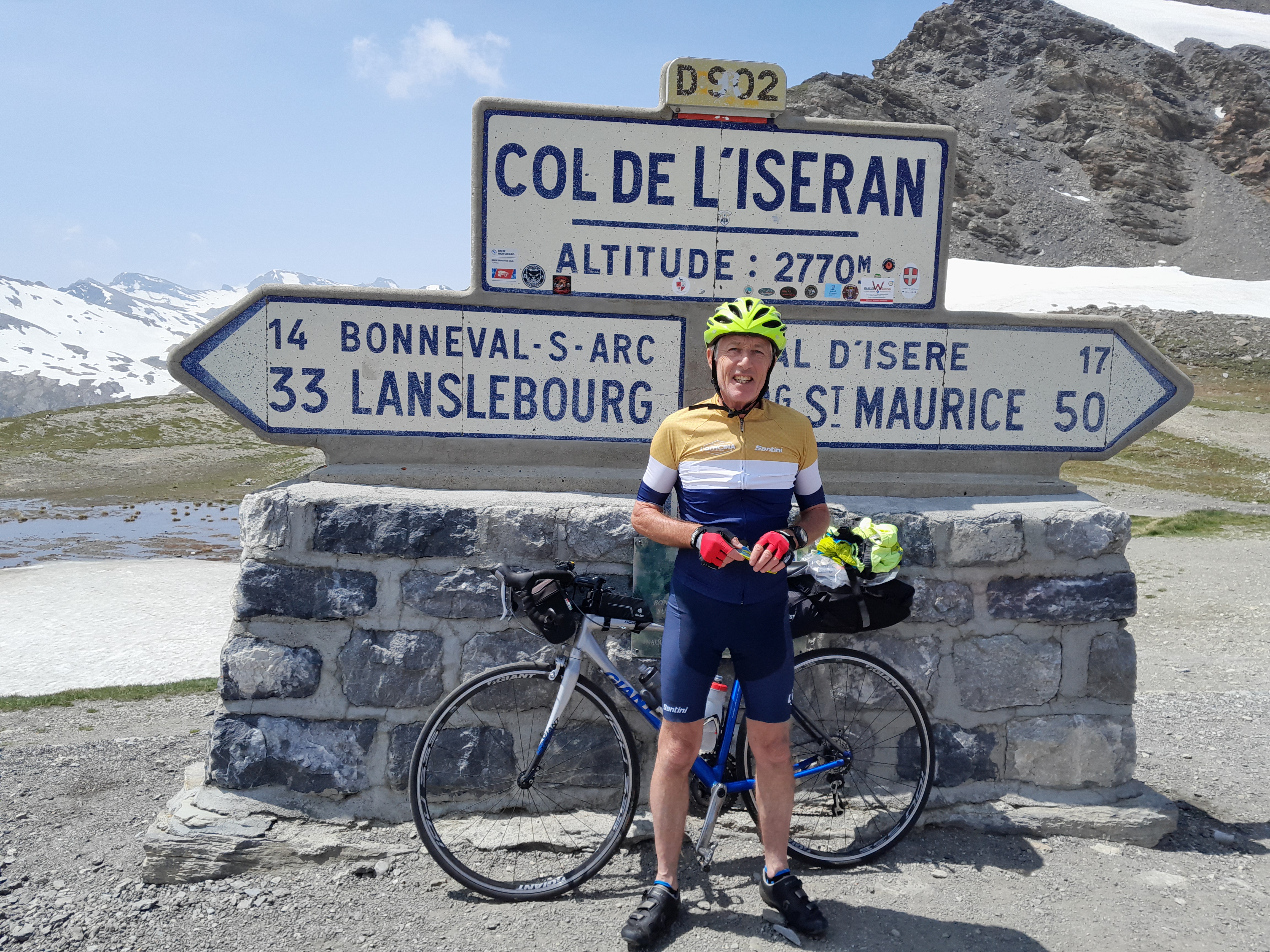 Dominique en haut de l'Iseran