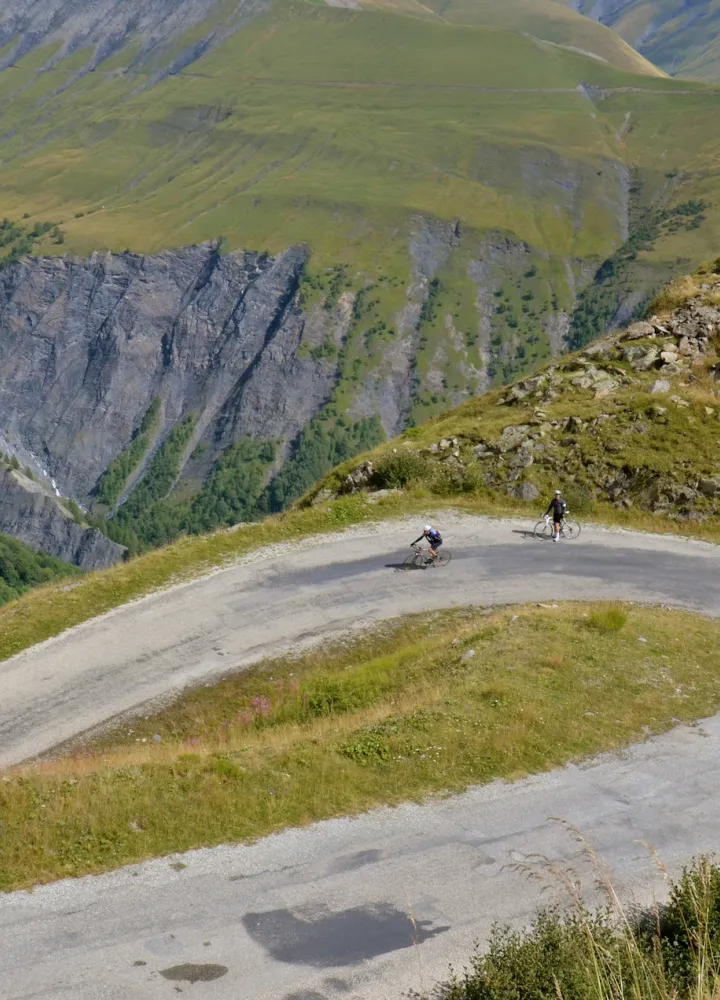Dans le Col de Sarenne entre l'Alpe d'Huez et La Grave