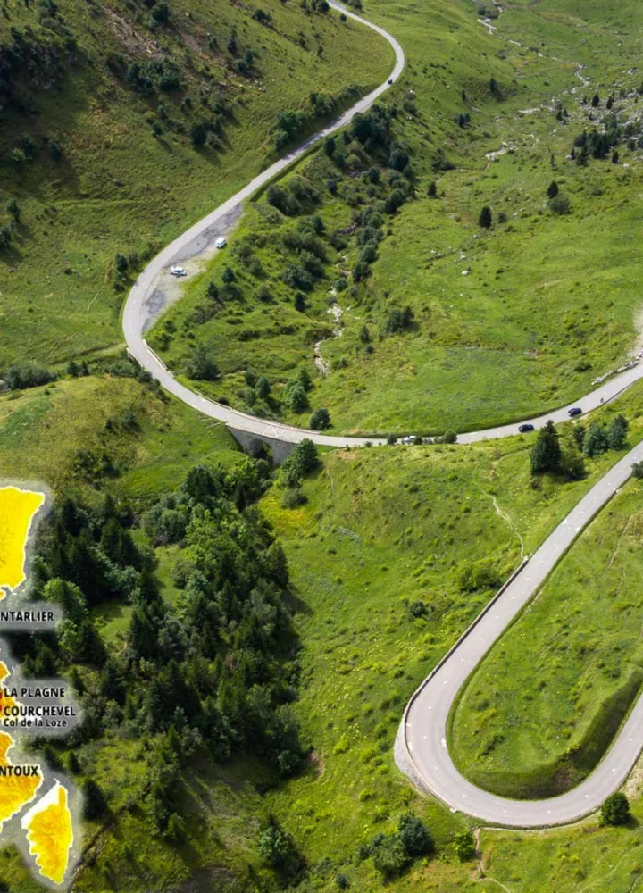 carte tour de france avec photo route de montagne