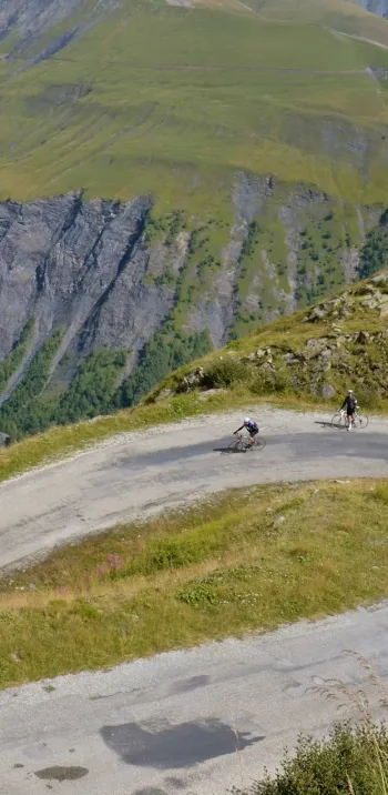 Dans le Col de Sarenne entre l'Alpe d'Huez et La Grave